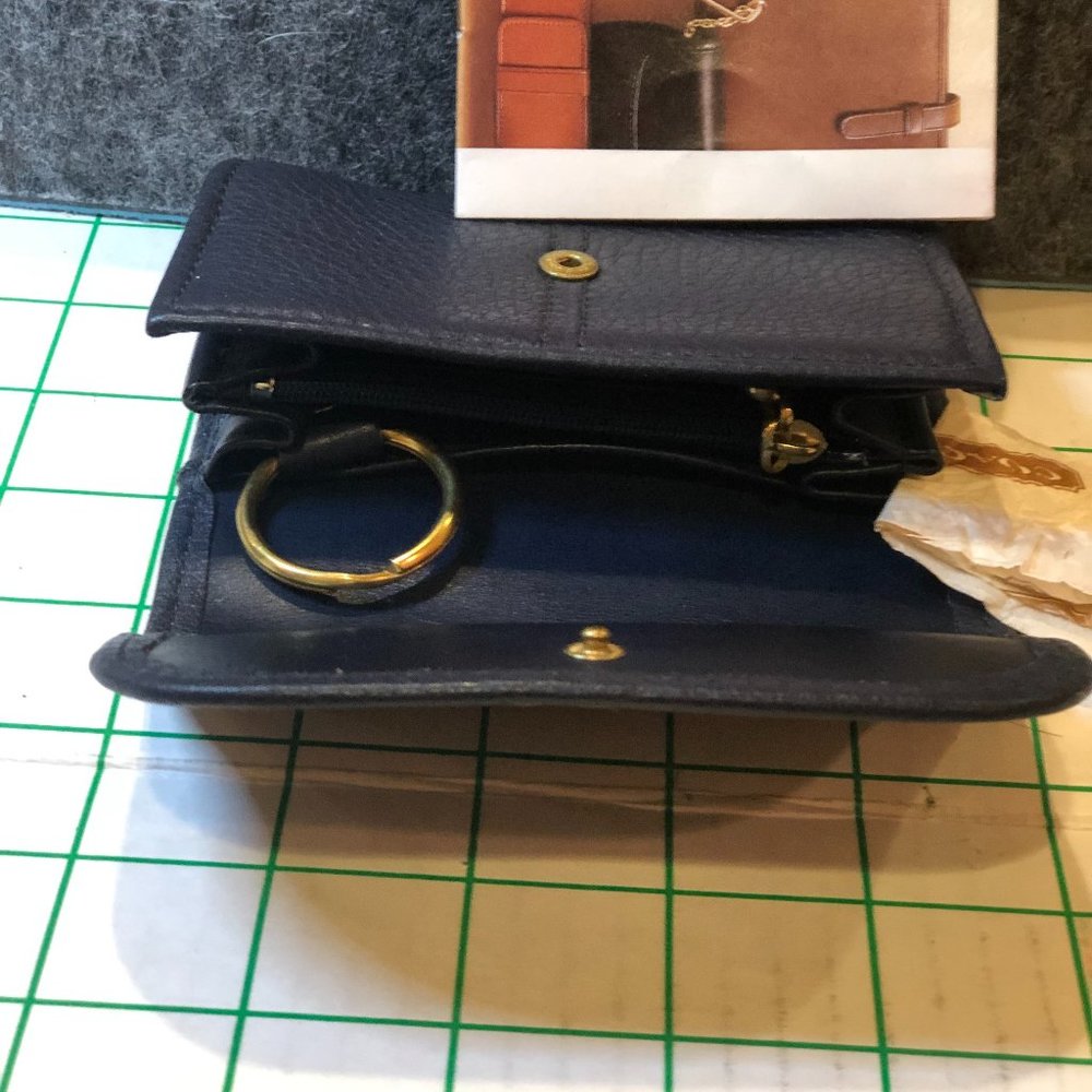 Vintage Dark Blue Coach Leather Wallet